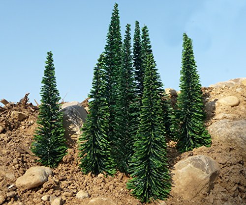 10-STÜCK Modellbau TANNEN Fichten Bäume BEMALT Höhe 16-20cm für H0 von WIM-Modellbau