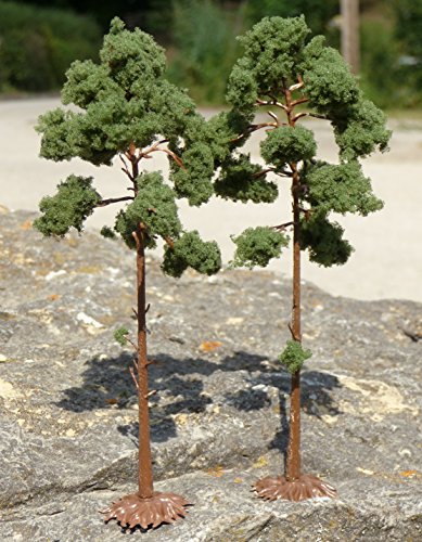 2-STÜCK Modellbau Bäume KIEFERN mit Fuß 16cm hoch WUNDER SCHÖN von WIM-Modellbau