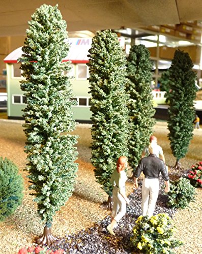 6-STÜCK Modellbau Bäume PAPPELN mit Fuß 14,5cm hoch Wunder SCHÖN von WIM-Modellbau
