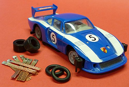 WIM-Slotcar 4-STÜCK Reifen VORNE / HINTEN + 8 Schleifer für Carrera Servo 140 V1 Auto`s von WIM-Slotcar