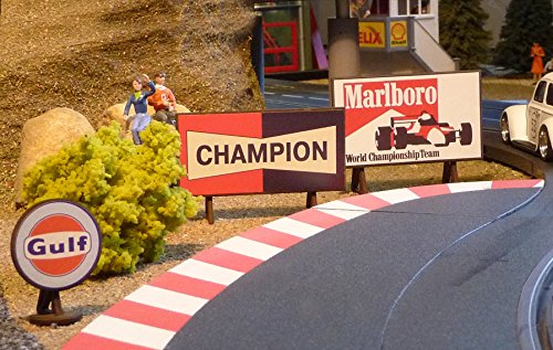 Slotcar WERBETAFEL 4er Set in 1:32 für Carrera UNIVERSAL / DIGITAL TOP DEKO von WIM-Slotcar