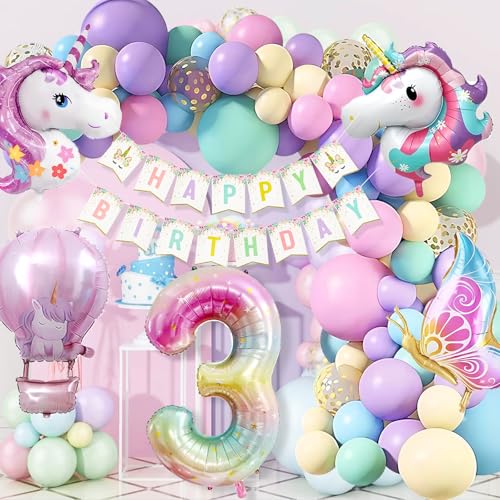 WINFLUENCE Einhorn Geburtstagsdeko Mädchen, 3 Jahre Einhorn Deko Kindergeburtstag, Einhorn Luftballons Geburtstag, Schmetterling Folienballon Kindergeburtstag 3. Geburtstag Mädchen Deko WINFLUENCE Einhorn Geburtstagsdeko Mädchen, 3 Jahre Einhorn Deko Kindergeburtstag, Einhorn Luftballons Geburtstag, Schmetterling Folienballon Kindergeburtstag 3. Geburtstag Mädchen Deko von WINFLUENCE