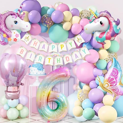 WINFLUENCE Einhorn Geburtstagsdeko Mädchen, 6 Jahre Einhorn Deko Kindergeburtstag, Einhorn Luftballons Geburtstag, Schmetterling Folienballon Kindergeburtstag 6. Geburtstag Mädchen Deko WINFLUENCE Einhorn Geburtstagsdeko Mädchen, 6 Jahre Einhorn Deko Kindergeburtstag, Einhorn Luftballons Geburtstag, Schmetterling Folienballon Kindergeburtstag 6. Geburtstag Mädchen Deko von WINFLUENCE