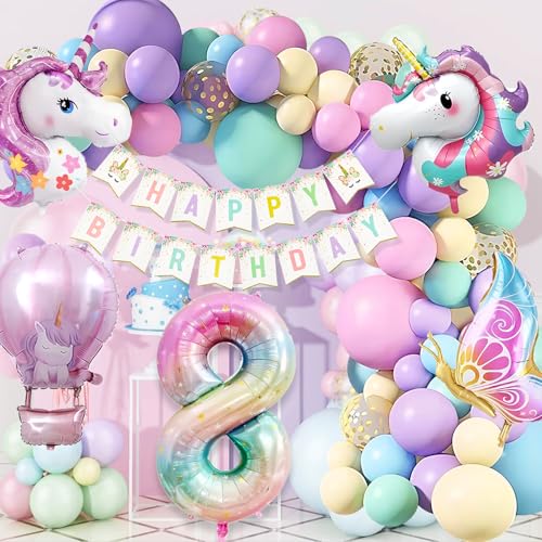 WINFLUENCE Einhorn Geburtstagsdeko Mädchen, 8 Jahre Einhorn Deko Kindergeburtstag, Einhorn Luftballons Geburtstag, Schmetterling Folienballon Kindergeburtstag 8. Geburtstag Mädchen Deko WINFLUENCE Einhorn Geburtstagsdeko Mädchen, 8 Jahre Einhorn Deko Kindergeburtstag, Einhorn Luftballons Geburtstag, Schmetterling Folienballon Kindergeburtstag 8. Geburtstag Mädchen Deko von WINFLUENCE