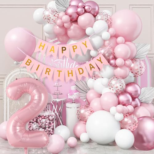 WINFLUENCE Geburtstagsdeko 2 Jahr Mädchen, Luftballon 2. Geburtstag Rosa, Geburtstagsdeko 2 Jahr Mädchen WINFLUENCE Geburtstagsdeko 2 Jahr Mädchen, Luftballon 2. Geburtstag Rosa, Geburtstagsdeko 2 Jahr Mädchen von WINFLUENCE