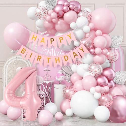 WINFLUENCE Geburtstagsdeko 4 Jahr Mädchen, Luftballon 4. Geburtstag Rosa, Geburtstagsdeko 4 Jahr Mädchen WINFLUENCE Geburtstagsdeko 4 Jahr Mädchen, Luftballon 4. Geburtstag Rosa, Geburtstagsdeko 4 Jahr Mädchen von WINFLUENCE