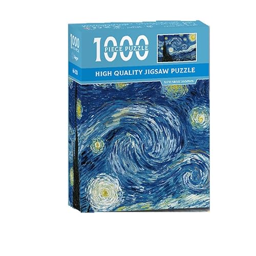 WINIAER Sternennacht Van Gogh Puzzle 1000 Teile Kunst Malerei Puzzle Erwachsene Puzzle Familienspiel von WINIAER