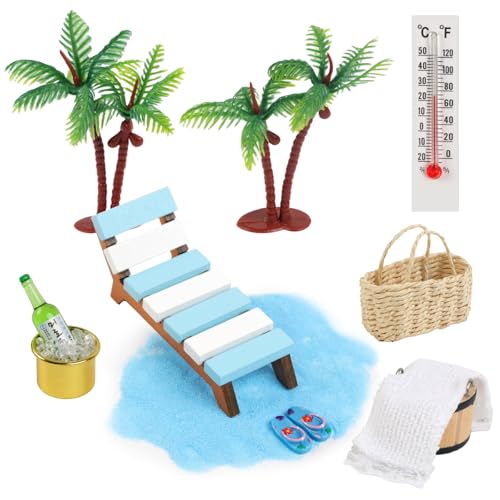 13 Stück Mini Sauna Zubehör,Miniatur Strand Zubehör,Wellness Gutschein Verpackung,Sommerdeko Mini Puppenhaus Zubehör Liegestuhl Kinder Gartenmöbel für DIY Fee Garten Geschenk 13 Stück Mini Sauna Zubehör,Miniatur Strand Zubehör,Wellness Gutschein Verpackung,Sommerdeko Mini Puppenhaus Zubehör Liegestuhl Kinder Gartenmöbel für DIY Fee Garten Geschenk von WINKIO