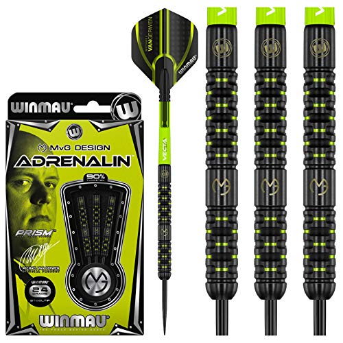 WINMAU Michael Van Gerwen MvG Adrenalin 24 Gramm Profi Wolfram Steeltip Dartpfeile Set mit Flights und Schäfte WINMAU Michael Van Gerwen MvG Adrenalin 24 Gramm Profi Wolfram Steeltip Dartpfeile Set mit Flights und Schäfte von WINMAU
