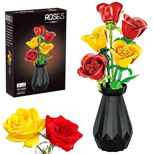 Blumenstrauß Bausteine set, 249pcs Rosen Blumen Bauspielzeugset mit Vase, DIY Botanik Kollektion Haushalt Deko, Geschenk zu Valentinstag, Muttertag oder Geburtstag Für Mädchen und Jungen 8+ Blumenstrauß Bausteine set, 249pcs Rosen Blumen Bauspielzeugset mit Vase, DIY Botanik Kollektion Haushalt Deko, Geschenk zu Valentinstag, Muttertag oder Geburtstag Für Mädchen und Jungen 8+ von WINNER SPACE