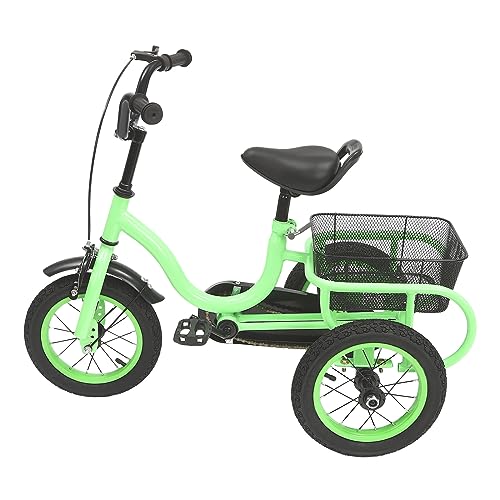 12 Zoll Kinderdreirad, mit Korb Hochwertiger Hochcarbonstahl, Hellgrünes 3-Rad Fahrrad,Verstellbarer Sitz & Lenker | Sicherheitsbremse für Jungen & Mädchen 2-5 Jahre 12 Zoll Kinderdreirad, mit Korb Hochwertiger Hochcarbonstahl, Hellgrünes 3-Rad Fahrrad,Verstellbarer Sitz & Lenker | Sicherheitsbremse für Jungen & Mädchen 2-5 Jahre von WINPANG