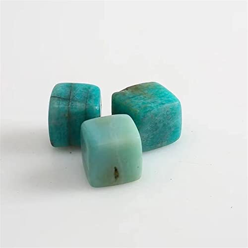 Kristall 10 Stück 15 mm–20 mm Amazonit-Würfel, getrommelter dekorativer Quarzkristall, natürlich, kann for JIZTGEDM verwendet Werden von WIOSEN