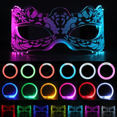 WIOSOUL LED Brille,LED Leuchtbrille,LED Visierbrille,Neonbrille,leuchtendes Armband,blinkende Brille,leuchtende Neonarmbänder für Glühpartys,Geburtstage,Karnevalspartys,Halloween, Cosplay Dekorationen WIOSOUL LED Brille,LED Leuchtbrille,LED Visierbrille,Neonbrille,leuchtendes Armband,blinkende Brille,leuchtende Neonarmbänder für Glühpartys,Geburtstage,Karnevalspartys,Halloween, Cosplay Dekorationen von WIOSOUL