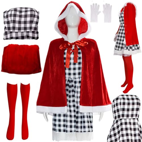WIPTOED Cindy Kostüm Weihnachten Cindy Cosplay Kleid Hose Umhang Outfit Dress up Weihnachten (Outfit, L) von WIPTOED