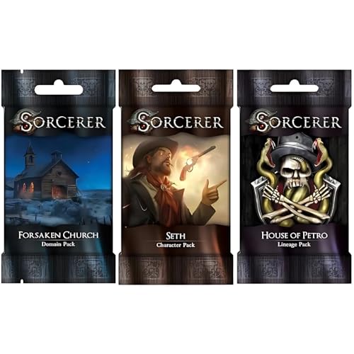 WISE WIZARD GAMES Sorcerer Card Game Bundle: Seth Character Pack, House of Petro Lineage Pack and Forsaken Church Domain Pack (3 Items) von WISE WIZARD GAMES