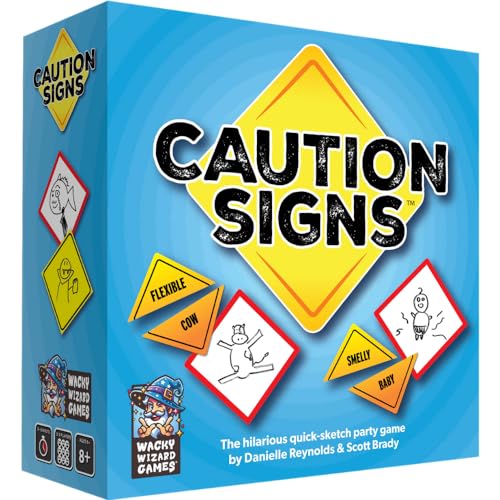 Wacky Wizard Games, Caution Signs - Ein urkomisches Quick-Sketch Partyspiel von WISE WIZARD GAMES