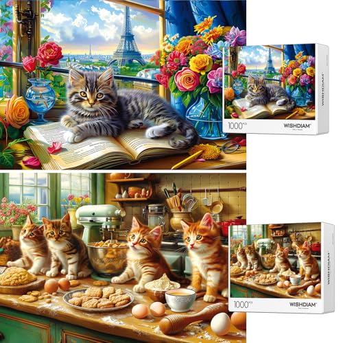 Puzzles 2 Pack 1000 Teile - WISHDIAM Puzzles für Erwachsene - Niedliche Kätzchen Katzen Lustige Haustiere Tierliebhaber Herausfordernde Puzzles Geschenke Spielzeug für Männer Frauen Puzzles 2 Pack 1000 Teile - WISHDIAM Puzzles für Erwachsene - Niedliche Kätzchen Katzen Lustige Haustiere Tierliebhaber Herausfordernde Puzzles Geschenke Spielzeug für Männer Frauen von WISHDIAM
