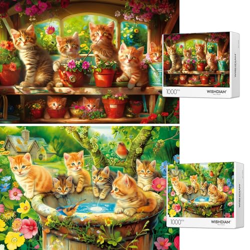 Puzzles 2 Pack 1001 Teile - WISHDIAM Puzzles für Erwachsene - Niedliche Kätzchen Katzen Lustige Haustiere Liebhaber Herausfordernde Puzzles Geschenke für Männer Frauen Puzzles 2 Pack 1001 Teile - WISHDIAM Puzzles für Erwachsene - Niedliche Kätzchen Katzen Lustige Haustiere Liebhaber Herausfordernde Puzzles Geschenke für Männer Frauen von WISHDIAM