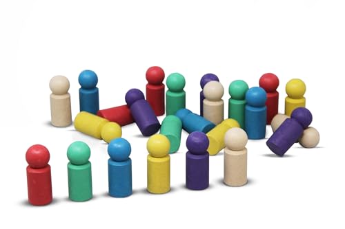 WISSNER® aktiv lernen 200240.000 WISSNER 24 XXL-Spielfiguren Set in 6 lebhaften Farben, rot, grün, blau, gelb, lila und naturfarben von WISSNER