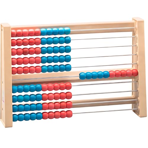 WISSNER® Aktiver Lern-Rechenschieber aus robustem RE-Wood®-Design für mehr Spaß in jeder Mathe-Rechenstunde - Spielend Rechnen Lernen bis 100-25 x 5 x 17cm - Rechenmaschine für Schulkinder von WISSNER