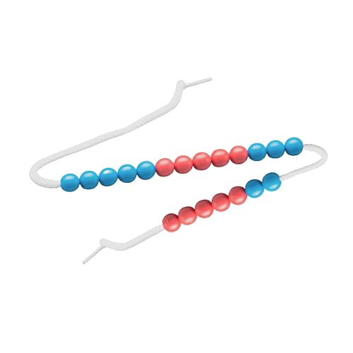 WISSNER® Rechenkette zum Zählen bis 20, Spielerisches Mathematik-Lernspielzeug aus nachhaltigem RE-Plastic, 20er Zählkette mit Zweifarbigen Kugeln, Nachhaltige Rechenhilfe für die Grundschule von WISSNER