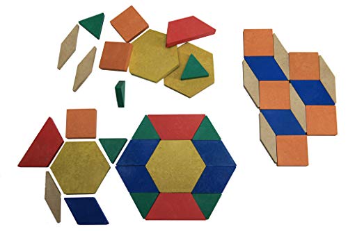 WISSNER 039720.IMP RE Wood Lernspielset mit 40 geometrischen Legeplättchen, Sortiert in verschiedenen Formen, nachhaltig und schadstofffrei, bunt, Large von WISSNER