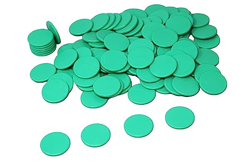 Spielchips grün (100 Stück) aus RE-Plastic | Zählchips Marker Tokens ø 25 mm von WISSNER
