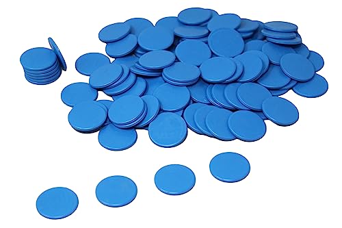 Spielchips blau (100 Stück) aus RE-Plastic® | Zählchips Marker Tokens ø 25 mm von WISSNER