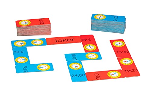 Wissner aktiv lernen 200095.IMP - Uhrzeit Domino, Lernspiel für Kinder zum spielerischen Üben der Uhr und Zeitangaben, hergestellt aus recycelter Pappe von WISSNER