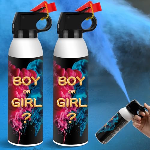 Gender Reveal Feuerlöscher, 2 Stück, Gender Reveal Dekoration, Baby Party Ideen, 100% biologisch abbaubar für Partydekorationen (Blau) von WITOROR