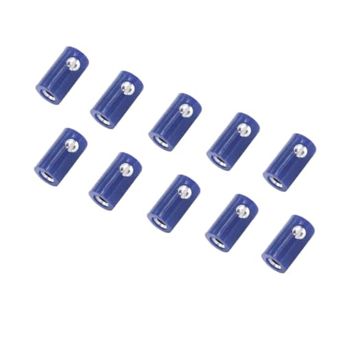 WITTKOWARE 2,6mm Zwergkupplungen mit Schraubanschluss (passend für 2,6mm Zwergstecker), 10 Stück, blau von WITTKOWARE
