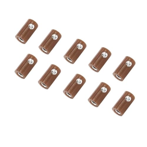 WITTKOWARE 2,6mm Zwergkupplungen mit Schraubanschluss (passend für 2,6mm Zwergstecker), 10 Stück, braun von WITTKOWARE