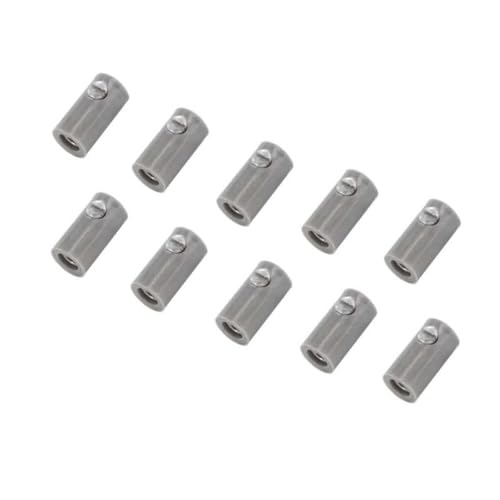 WITTKOWARE 2,6mm Zwergkupplungen mit Schraubanschluss (passend für 2,6mm Zwergstecker), 10 Stück, grau von WITTKOWARE
