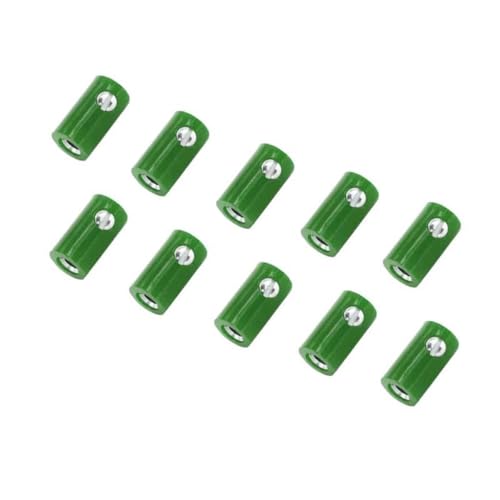 WITTKOWARE 2,6mm Zwergkupplungen mit Schraubanschluss (passend für 2,6mm Zwergstecker), 10 Stück, grün von WITTKOWARE