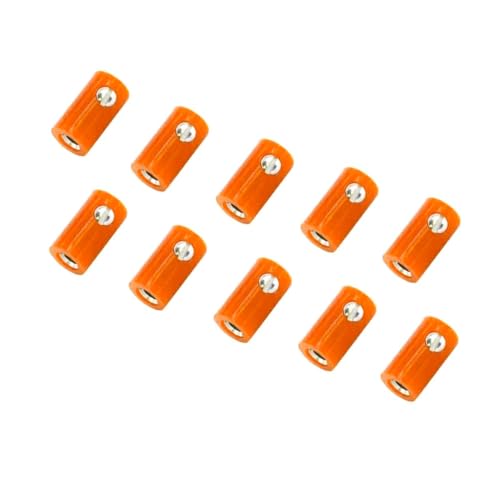 WITTKOWARE 2,6mm Zwergkupplungen mit Schraubanschluss (passend für 2,6mm Zwergstecker), 10 Stück, orange von WITTKOWARE
