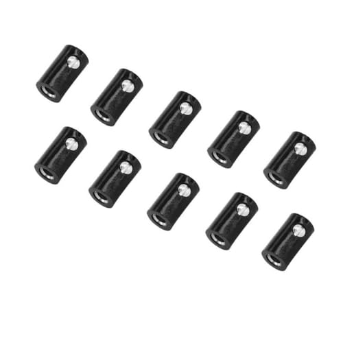 WITTKOWARE 2,6mm Zwergkupplungen mit Schraubanschluss (passend für 2,6mm Zwergstecker), 10 Stück, schwarz von WITTKOWARE