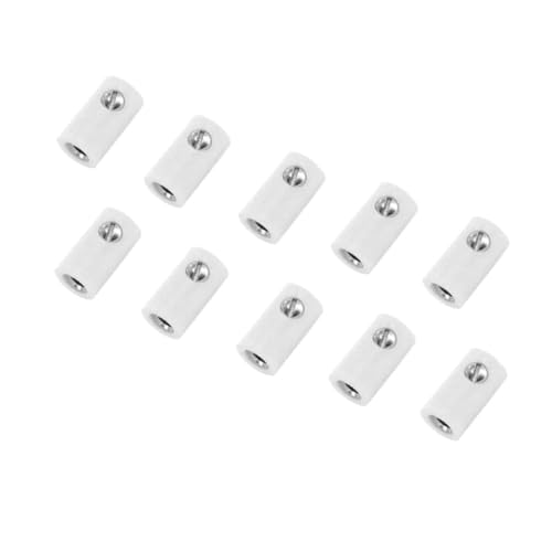 WITTKOWARE 2,6mm Zwergkupplungen mit Schraubanschluss (passend für 2,6mm Zwergstecker), 10 Stück, weiß von WITTKOWARE