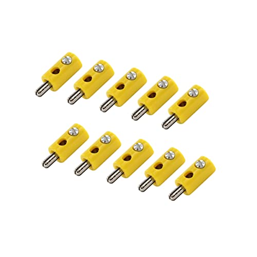 WITTKOWARE HO-Stecker/Zwergstecker mit 2,6mm Pin-Ø, Schraubanschluss, 10 Stück, gelb von WITTKOWARE
