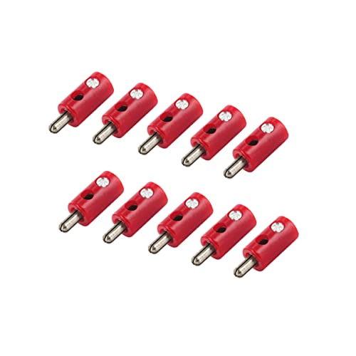 WITTKOWARE HO-Stecker/Zwergstecker mit 2,6mm Pin-Ø, Schraubanschluss, 10 Stück, rot von WITTKOWARE