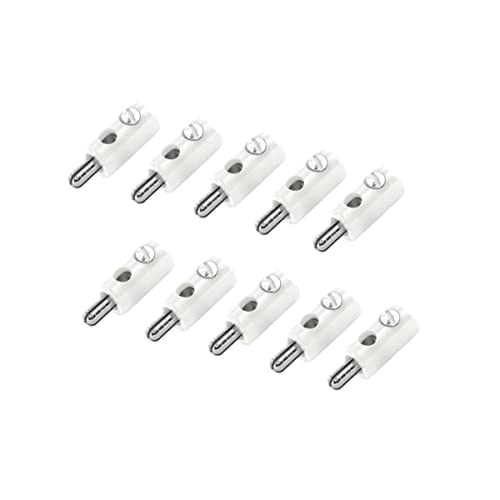 WITTKOWARE HO-Stecker/Zwergstecker mit 2,6mm Pin-Ø, Schraubanschluss, 10 Stück, weiß von WITTKOWARE