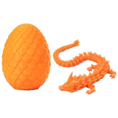 Crystal Dragon Fidget Toy, Dragon Egg Fidget Toy Surprise, 3D Printed Dragon, Dragon Fidget Toy, Home Office Decor Executive Desk Toys, Adults Fidget Toys for Autism/ADHD (Orange) von WITTYL