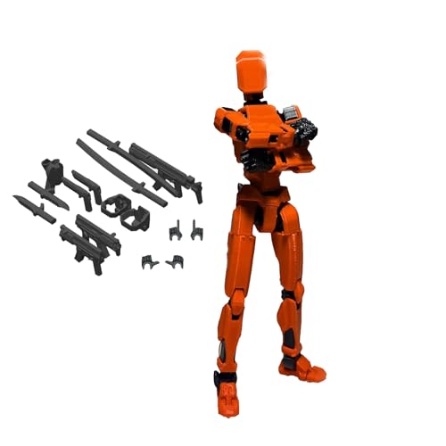 WITTYL Printed Action Figure Model, T13 Action Figure, Lucky 13 Action Figure T13 Action Figure 3D Printed Multi-Jointed Movable, Desktop Decorations, with Expansion Pack (F,Assembly) von WITTYL