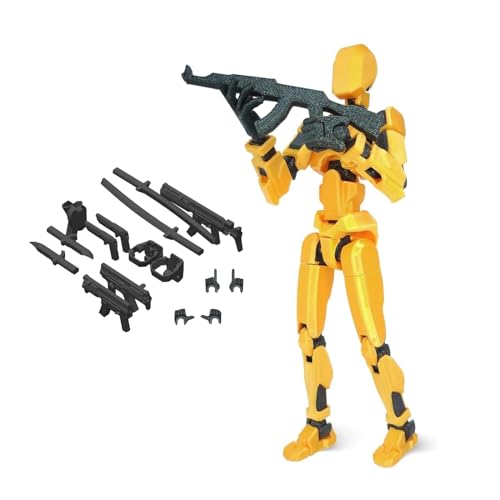 WITTYL Printed Action Figure Model, T13 Action Figure, Lucky 13 Action Figure T13 Action Figure 3D Printed Multi-Jointed Movable, Desktop Decorations, with Expansion Pack (H,Assembly) von WITTYL