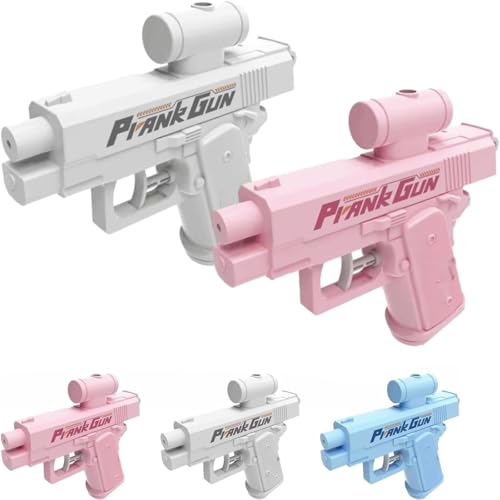 𝐏𝐫𝐚𝐧𝐤 𝐖𝐚𝐭𝐞𝐫 𝐆𝐮𝐧, Streich-Wasserpistole, Zwei-Wege Kreativer Wassersprinkler, Lustige Wasserpistole für Erwachsene (Pink+White) von WIWIDANG