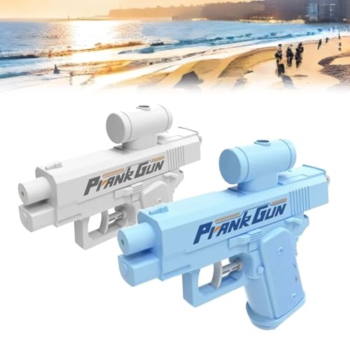 Reverse Wasserpistole mit Rücksprühfunktion, Trick-Wasserpistole mit Zwei Sprühmodi, Lustiges Gag-Spielzeug für Zuhause, Garten und Büro, Prank Gun für Erwachsene (Blau+Weiß) von WIWIDANG