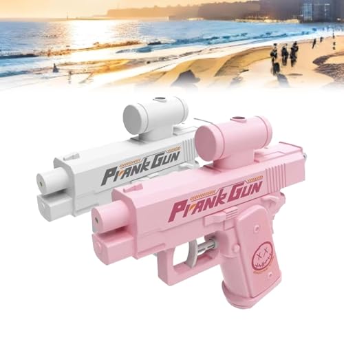 Reverse Wasserpistole mit Rücksprühfunktion, Trick-Wasserpistole mit Zwei Sprühmodi, Lustiges Gag-Spielzeug für Zuhause, Garten und Büro, Prank Gun für Erwachsene (Weiß+Pink) von WIWIDANG