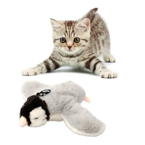 WIYETY Elektrisch Pinguin Interaktives Katzenspielzeug: 1 Stück Plüsch Lebensecht Pinguinform, Katzenspielzeug Kauspielzeug, für Wohnungskatzen (21 * 26cm) von WIYETY
