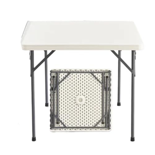 WJIAYAO Mahjong-Tisch Mahjong Klapptisch for Zuhause, quadratisch, for den Außenbereich, Kunststoff, klein, tragbar, 86 x 86 x 74 cm(White Square Table) von WJIAYAO