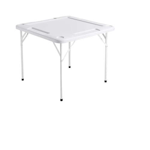 WJIAYAO Mahjong-Tisch Mahjong-Tisch, Klapptisch for 4 Spieler mit verschleißfester grüner Tischplatte, tragbarer quadratischer Kartentisch, Chip-Tabletts(White) von WJIAYAO