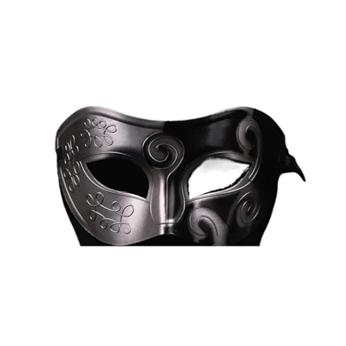 WJIAYAO Maskerade Maske 1 Stück Maske Antik Gold und Silber Flachkopfmaske Ball Party Versammlung Männer und Frauen Halbmaske Dekoration(Black) von WJIAYAO